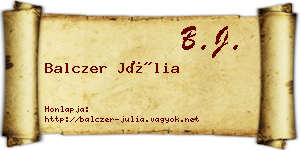Balczer Júlia névjegykártya